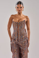 CHECK IT OUT BROCADE BRONZE CORSET