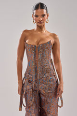 CHECK IT OUT BROCADE BRONZE CORSET