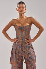 CHECK IT OUT BROCADE BRONZE CORSET