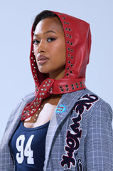 BUCKLE UP PU HEADSCARF
