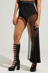 CATCH ME ON A FLIGHT MESH BELT SKIRT