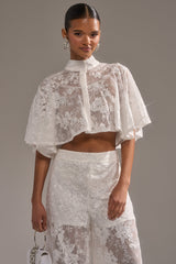 EVA LACE SHORT SLEEVE BUTTON DOWN