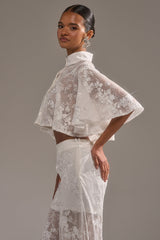 EVA LACE SHORT SLEEVE BUTTON DOWN