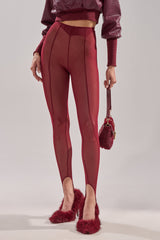 BALLET GIRL STIRRUP LEGGING IN BURGUNDY