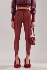 BALLET GIRL STIRRUP LEGGING IN BURGUNDY