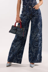ELEVATED WIDE LEG DENIM WITH RHINESTONES