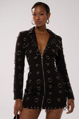 ALL OVER PIERCING BLAZER DRESS