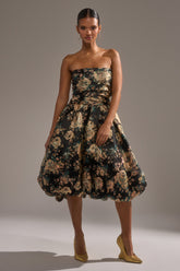 DRESSED TO IMPRESS BROCADE MIDI DRESS