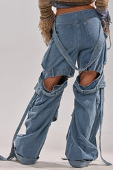 CHECK OUT THE BACK CUTOUT RELAXED DENIM