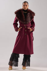 CATALINA FUR COLLAR TRENCH