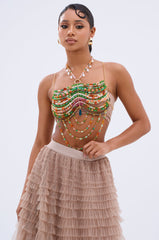 ESMERELDA BEADED CHAIN TOP