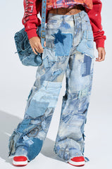 DENIM ON DENIM PATCHWORK JEANS