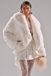 ELIXIR PANELED FAUX FUR IN WHITE