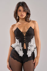 EVENING ATTIRE LACE TRIM CORSET TOP