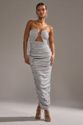CANT GET ENOUGH SLINKY RUCHED MAXI DRESS