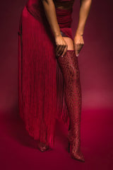 AZALEA WANG FREJYA BURGUNDY LEOPARD LACE THIGH HIGH BOOT