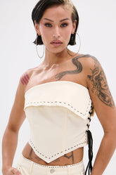 BREAK MY LOVE LINEN TUBE TOP