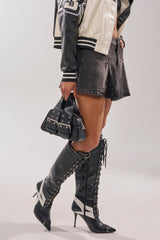 AZALEA WANG JETER BLACK SPORTY STILETTO BOOT