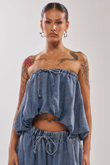 DENIM FOR DAYS TUBE TOP