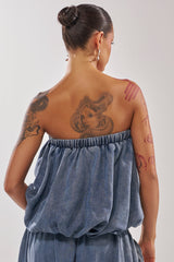 DENIM FOR DAYS TUBE TOP