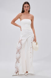 EASY BREEZY DENIM JUMPSUIT IN WHITE