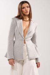 CANARY PEPLUM BLAZER IN SCUBA