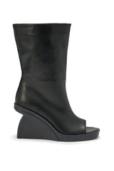AZALEA WANG NOLIA BLACK NOVELTY WEDGE BOOTIE