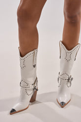 AZALEA WANG OSBORN WHITE WESTERN BOOTIE