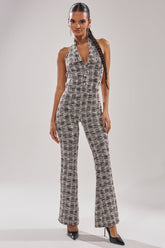CHECKMATE SLEEVELESS JUMPSUIT