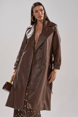 ESPRESSO MARTINI FAUX LEATHER TRENCH