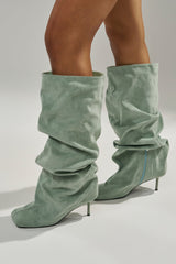 AZALEA WANG RANDALL SAGE FAUX SUEDE STILETTO BOOT