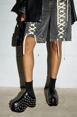 AZALEA WANG ROMESCO BLACK EMBELLISHED CLOG