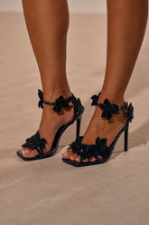 AZALEA WANG ROMI RHINESTONE EMBELLISHED NAVY DRESSY SANDAL