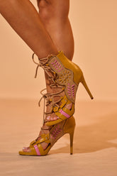 AZALEA WANG SHAINIA MUSTARD MULTI STILETTO SANDAL