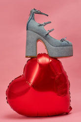 AZALEA WANG SPROUT DENIM CHUNKY PUMP