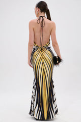 COVER STAR PRINTED SATIN MIDI DRESS