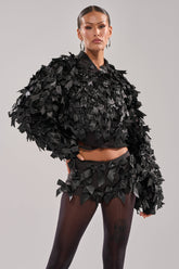 BOW DOWN SATIN BOMBER