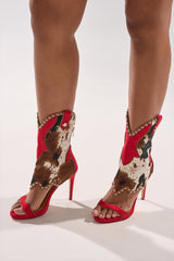 AZALEA WANG TAHLIE COW MULTI WESTERN GLADIATOR SANDAL