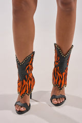 AZALEA WANG TAHLIE ORANGE MULTI WESTERN GLADIATOR SANDAL