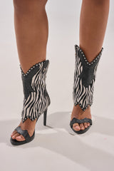 AZALEA WANG TAHLIE ZEBRA MULTI WESTERN GLADIATOR SANDAL