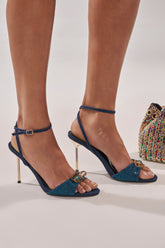 AZALEA WANG TREETOK DENIM RHINESTONE STILETTO SANDAL