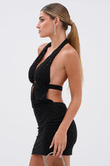 DANCING QUEEN BEADED MINI DRESS