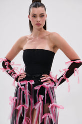 BOW DOWN FINGERLESS GLOVES