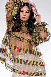 ALL THE LOVE YOU NEED SHEER BLOUSE YELLOW MULTI
