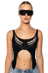 STAR OF THE SHOW CROP TANK WITH SHRUG