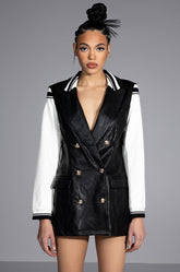 VARSITY BLAZER IN PU