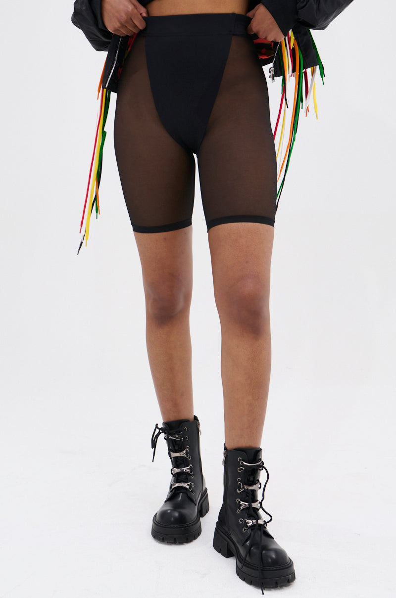 BARELY THERE MESH BIKER SHORT