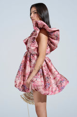 BELLE OF THE BALL PRINTED MINI DRESS