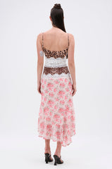 CARRIE CODED SATIN MIDI DRESS