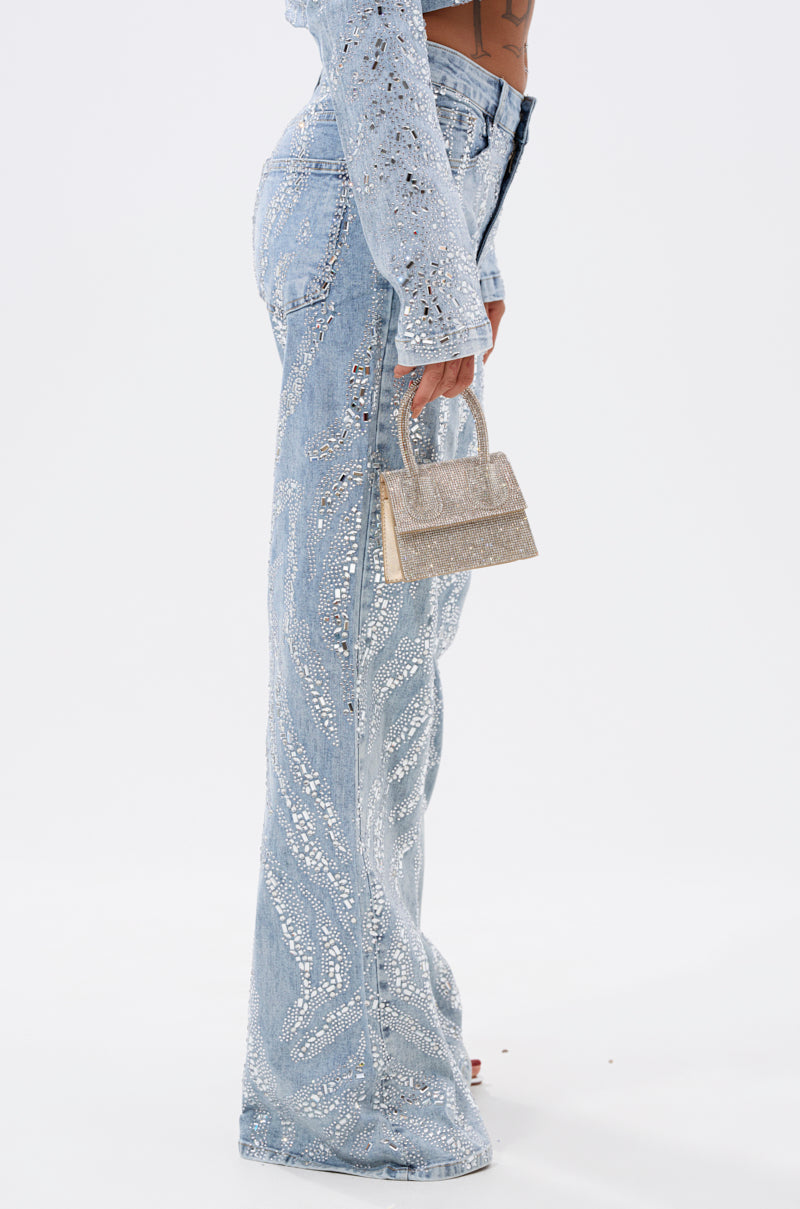 DIAMONDS DANCING DENIM FLARE PANT